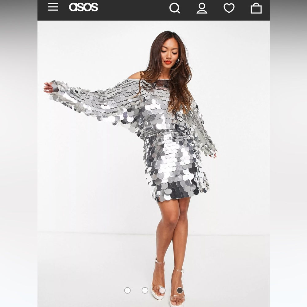 SOLD OUT!!!!  ASOS large sequins dress silver